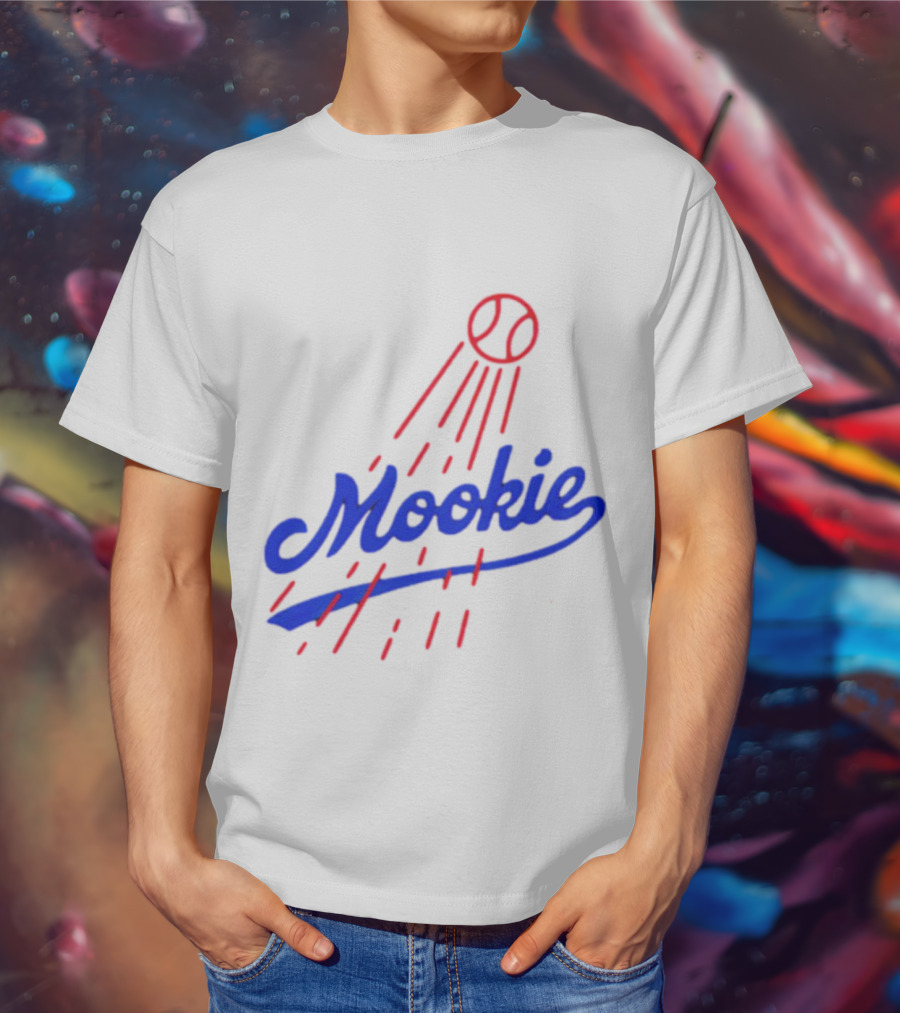 Mookie Signature Red Baseball Design Los Angeles Dodgers T-Shirt