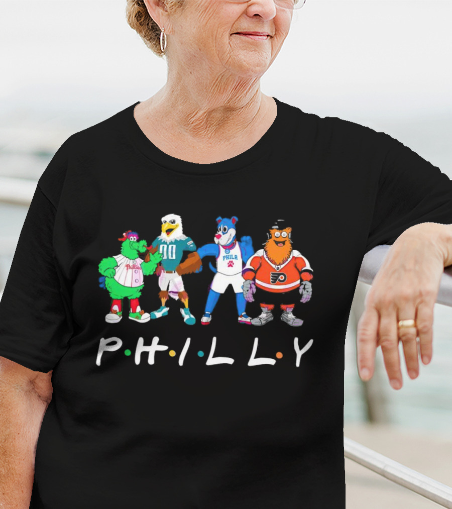 PHILLY Sports Mascots Phillies Eagles 76ers Flyers T-Shirt
