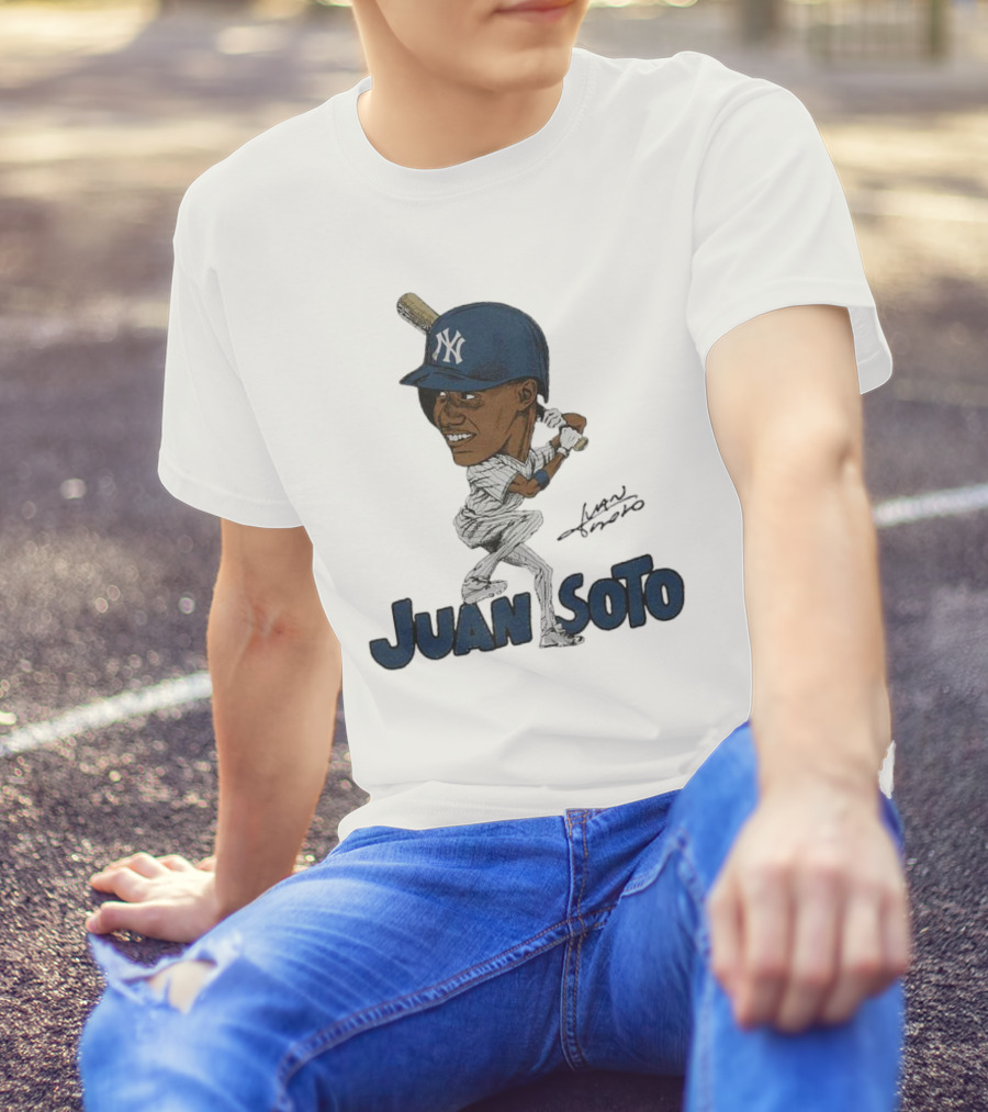 Yankees Juan Soto Baseball Caricature Signature T-Shirt