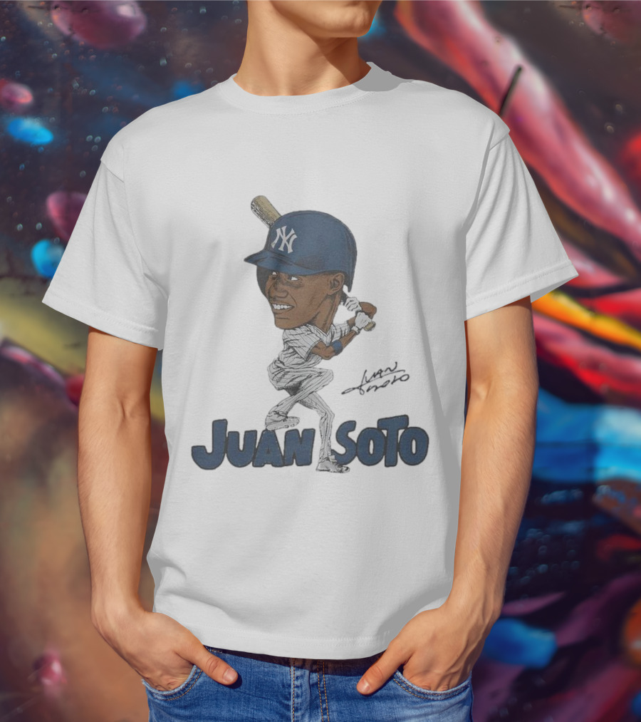 Yankees Juan Soto Baseball Caricature Signature T-Shirt
