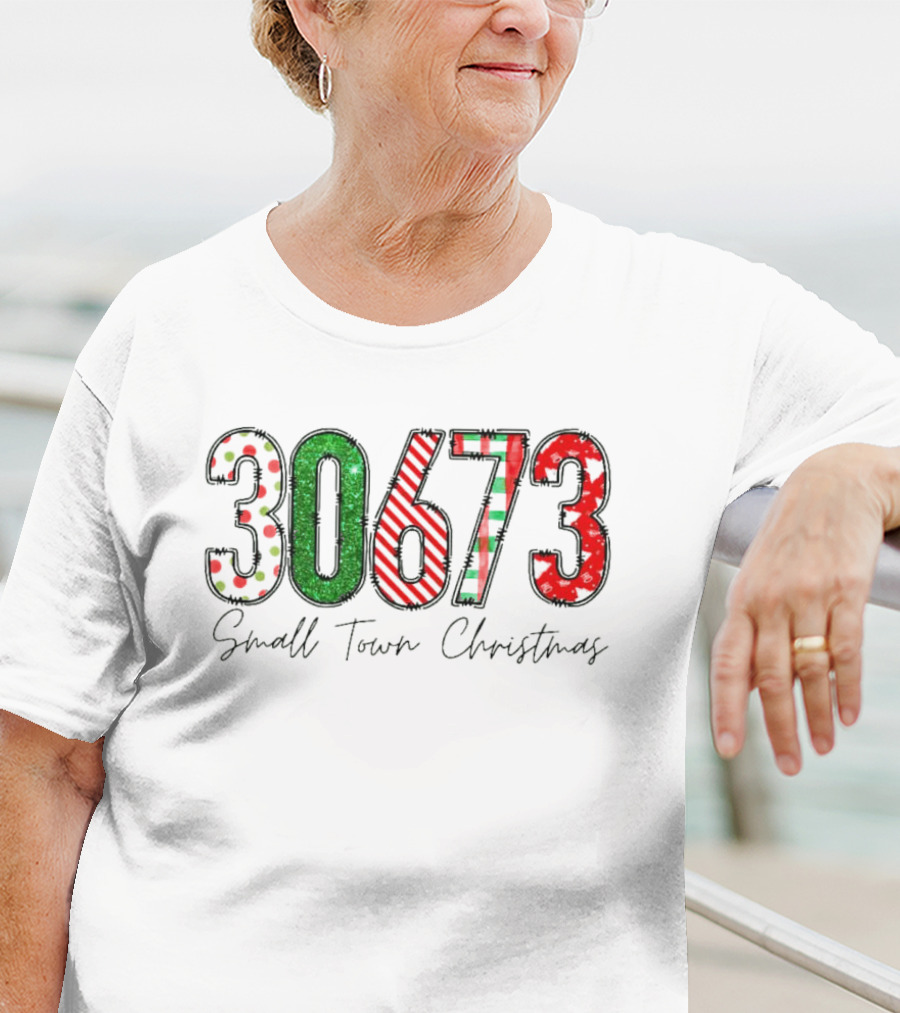 30673 Small Town Christmas Festive Numbers T-Shirt