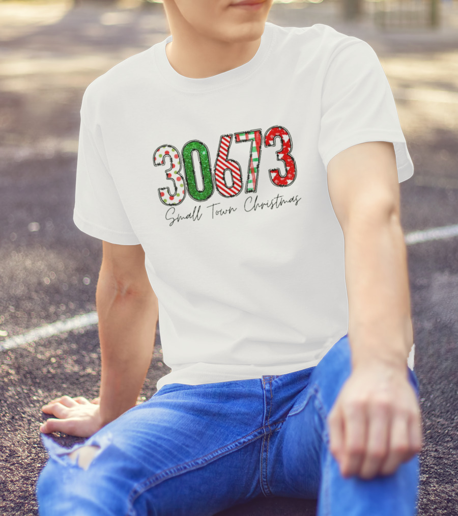 30673 Small Town Christmas Festive Numbers T-Shirt