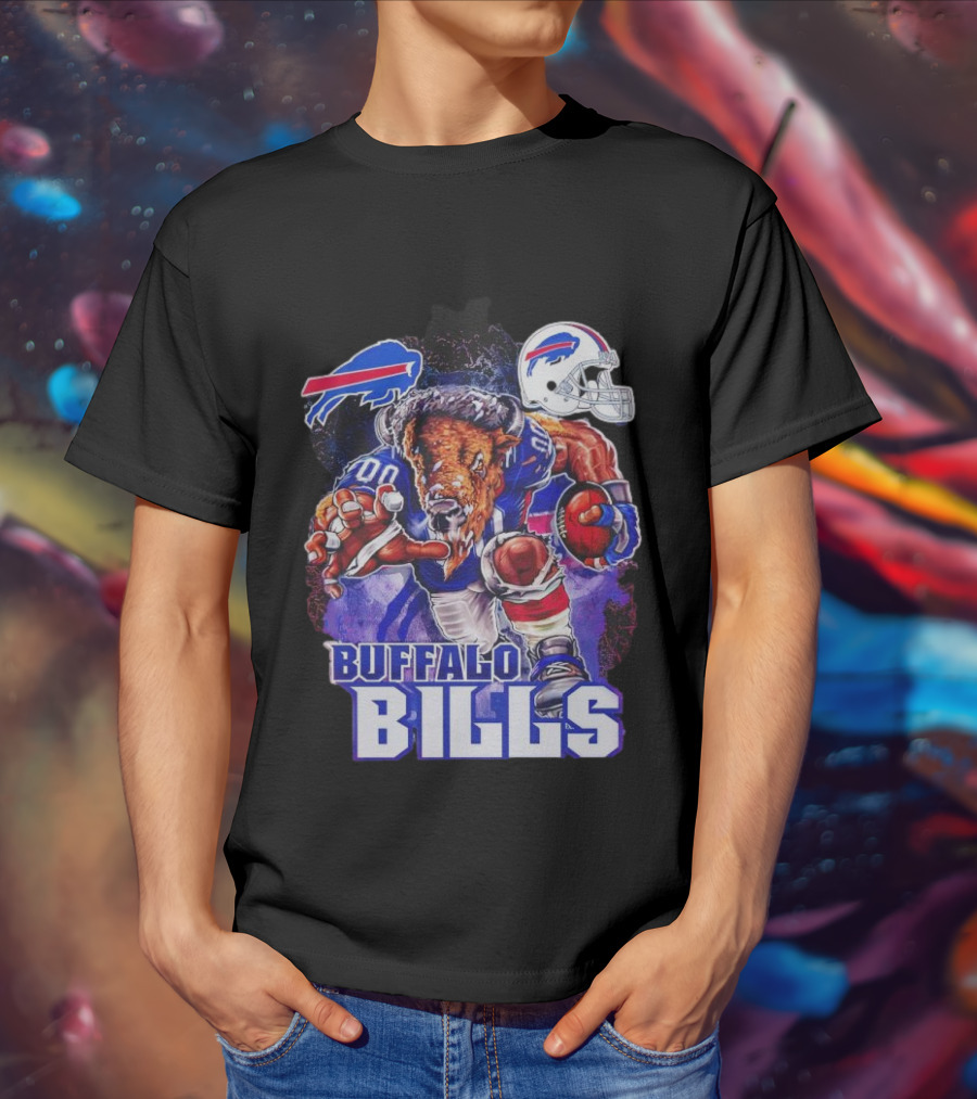 Buffalo Bills Charging Mascot With Helmet T-Shirt