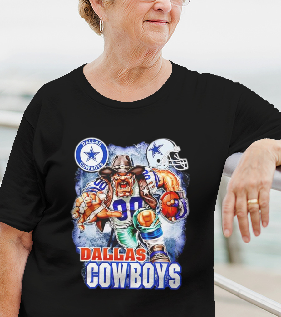 Dallas Cowboys Mascot Charger Helmet Star Logo Football Energia T-Shirt