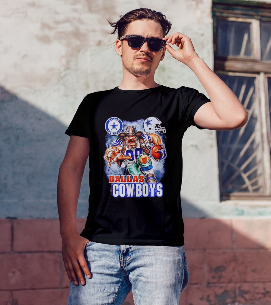 Dallas Cowboys Mascot Charger Helmet Star Logo Football Energia T-Shirt