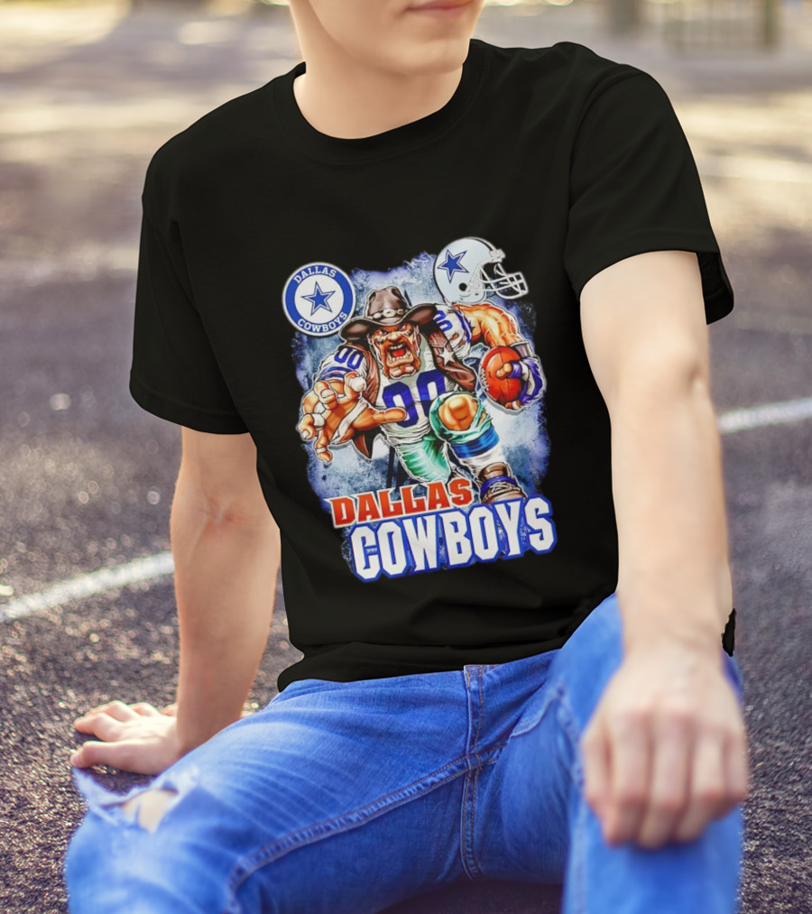 Dallas Cowboys Mascot Charger Helmet Star Logo Football Energia T-Shirt