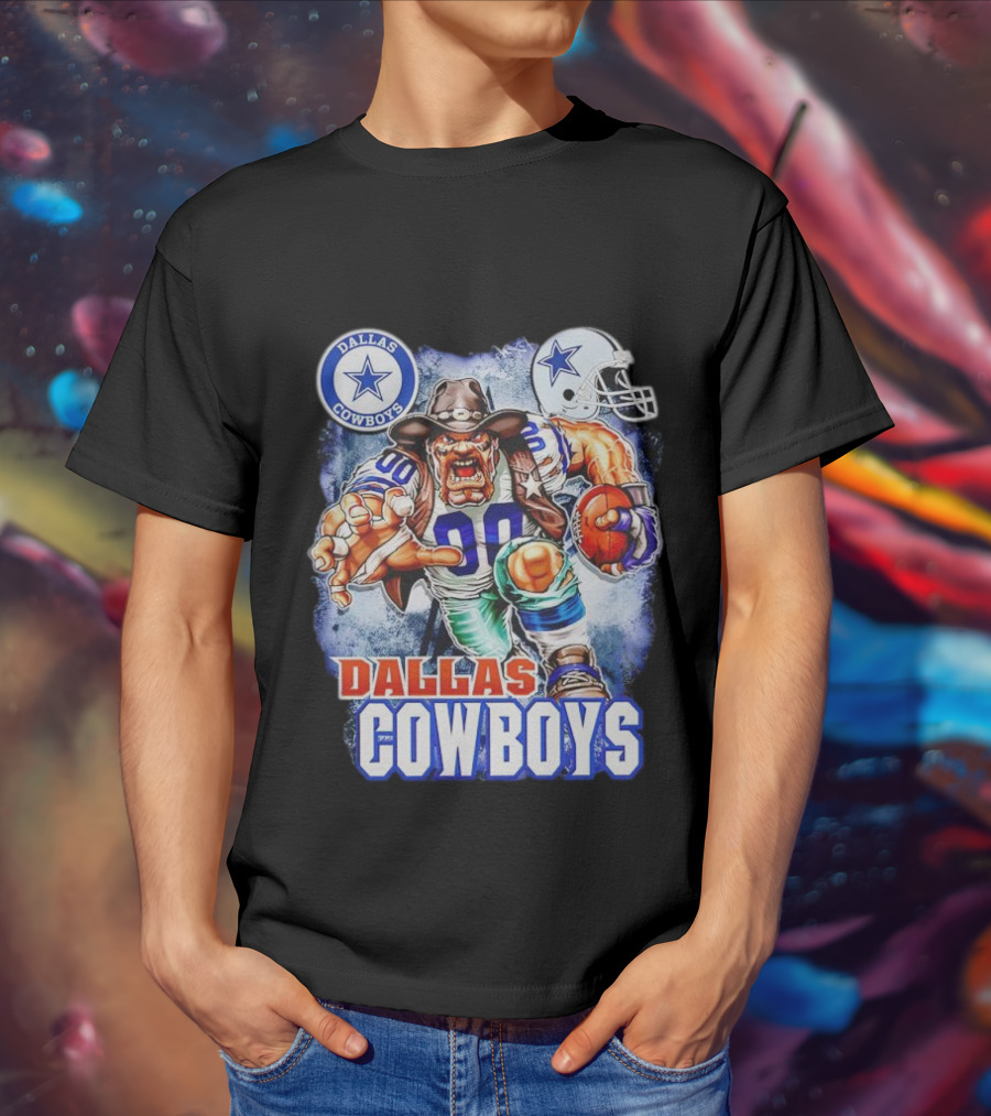 Dallas Cowboys Mascot Charger Helmet Star Logo Football Energia T-Shirt