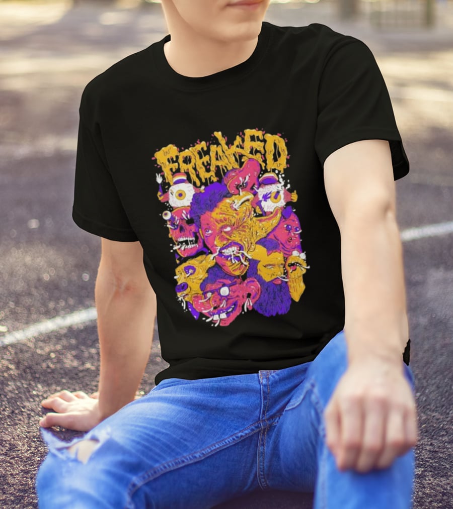 Freaked Vibrant Grotesque Faces T-Shirt
