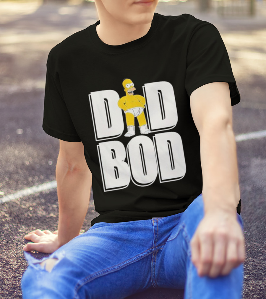 Homer Simpson Dad Bod Bold Cartoon T-Shirt