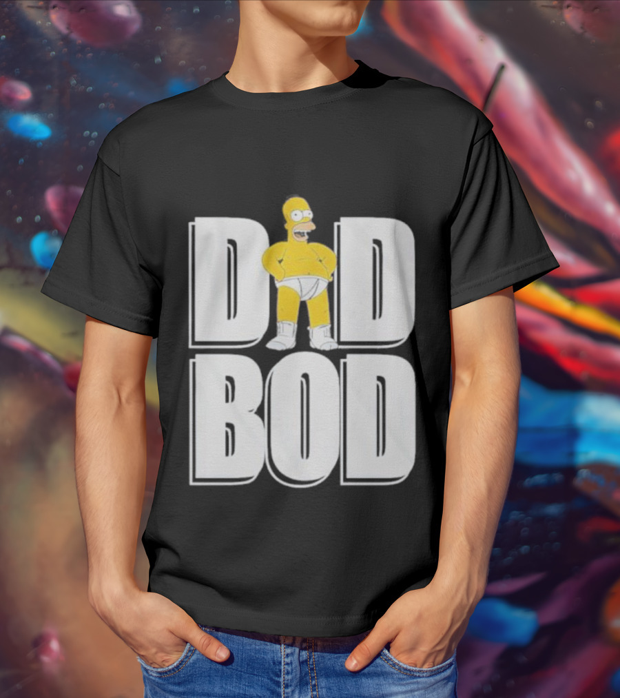 Homer Simpson Dad Bod Bold Cartoon T-Shirt