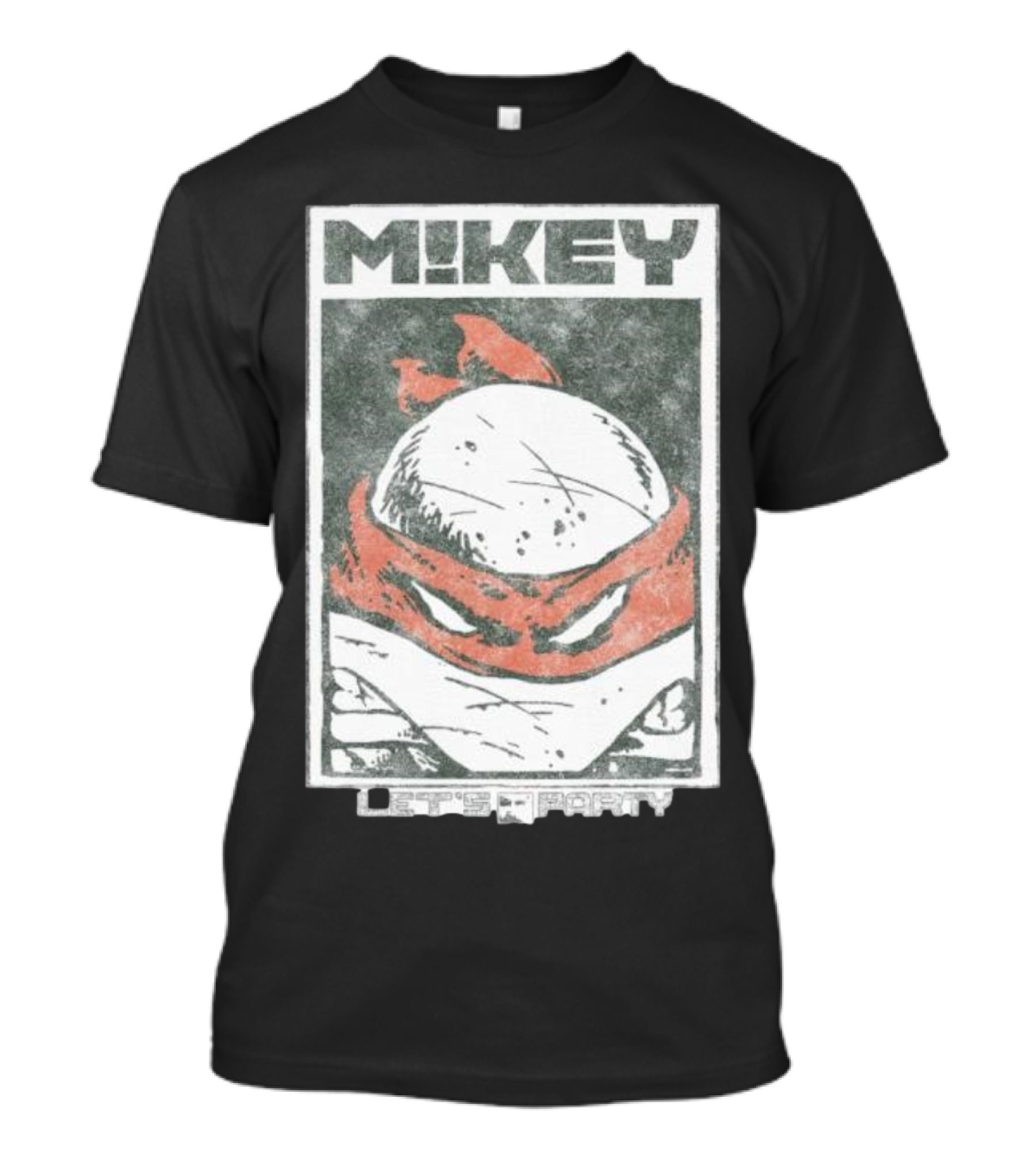 MIKEY Let's Party Teenage Mutant Ninja Turtles Retro Comic T-Shirt