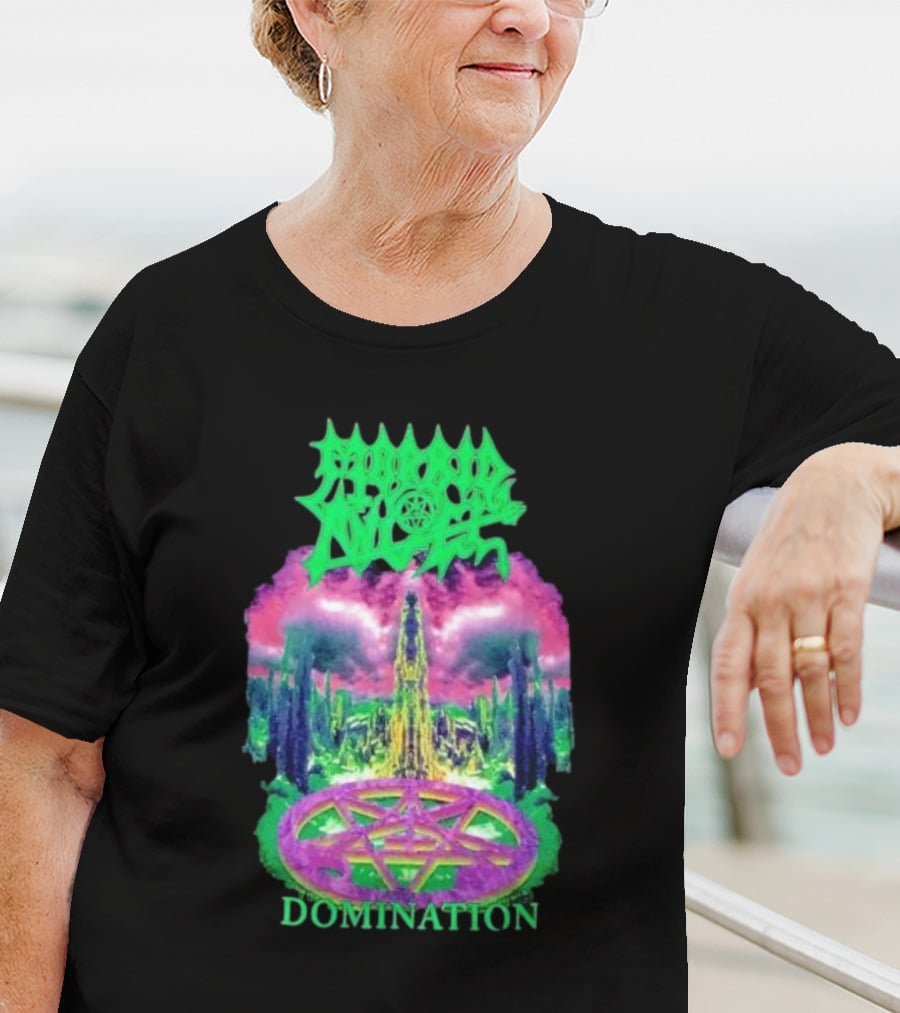 Morbid Angel Domination Pentagram Psychedelic Landscape Iconic T-Shirt