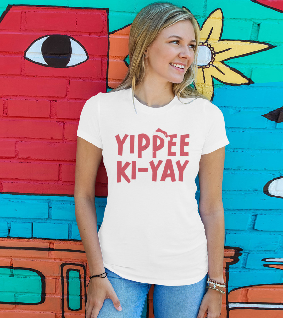 Yippee Ki-Yay Christmas Holiday Santa Hat T-Shirt