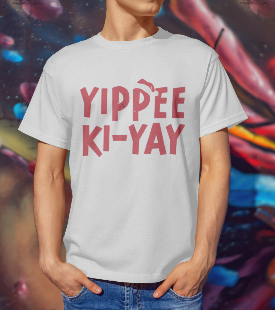 Yippee Ki-Yay Christmas Holiday Santa Hat T-Shirt