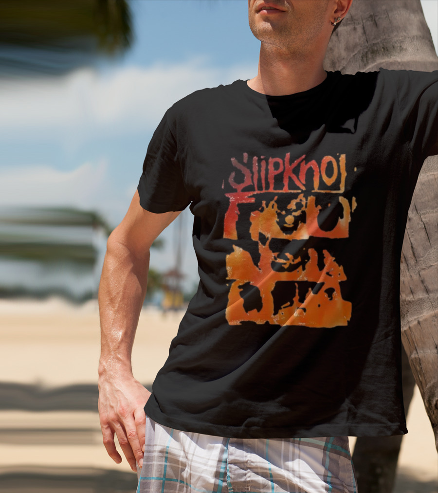 Slipknot The End So Far Orange Mask Grid T-Shirt