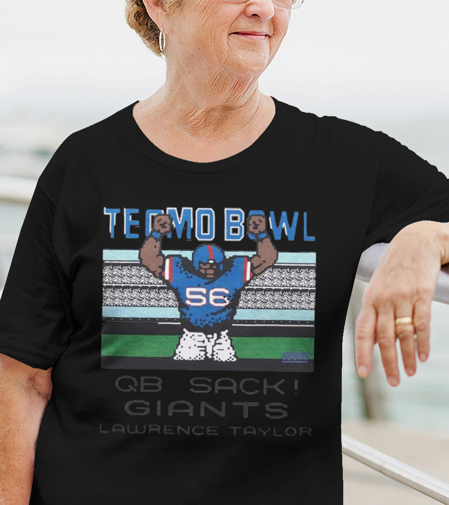 Tecmo Bowl Giants Lawrence Taylor QB Sack Retro Style 56 T-Shirt