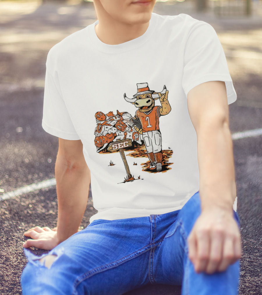 Texas Longhorns SEC Conference Champs Bull Mascot Sports T-Shirt