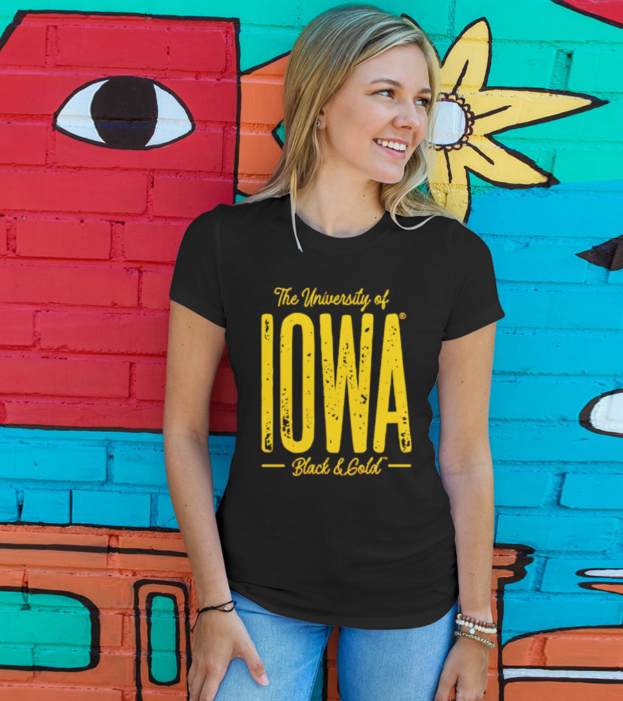 University Of Iowa Black And Gold IOWA T-Shirt