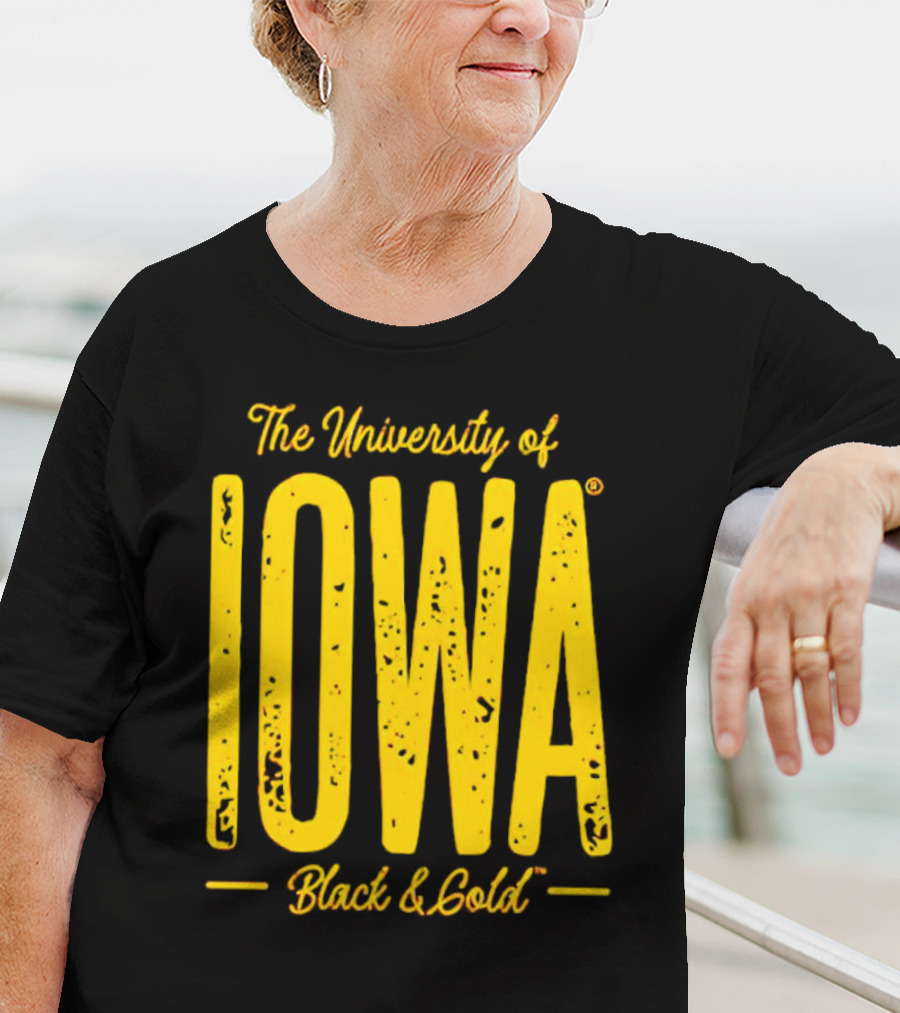 University Of Iowa Black And Gold IOWA T-Shirt