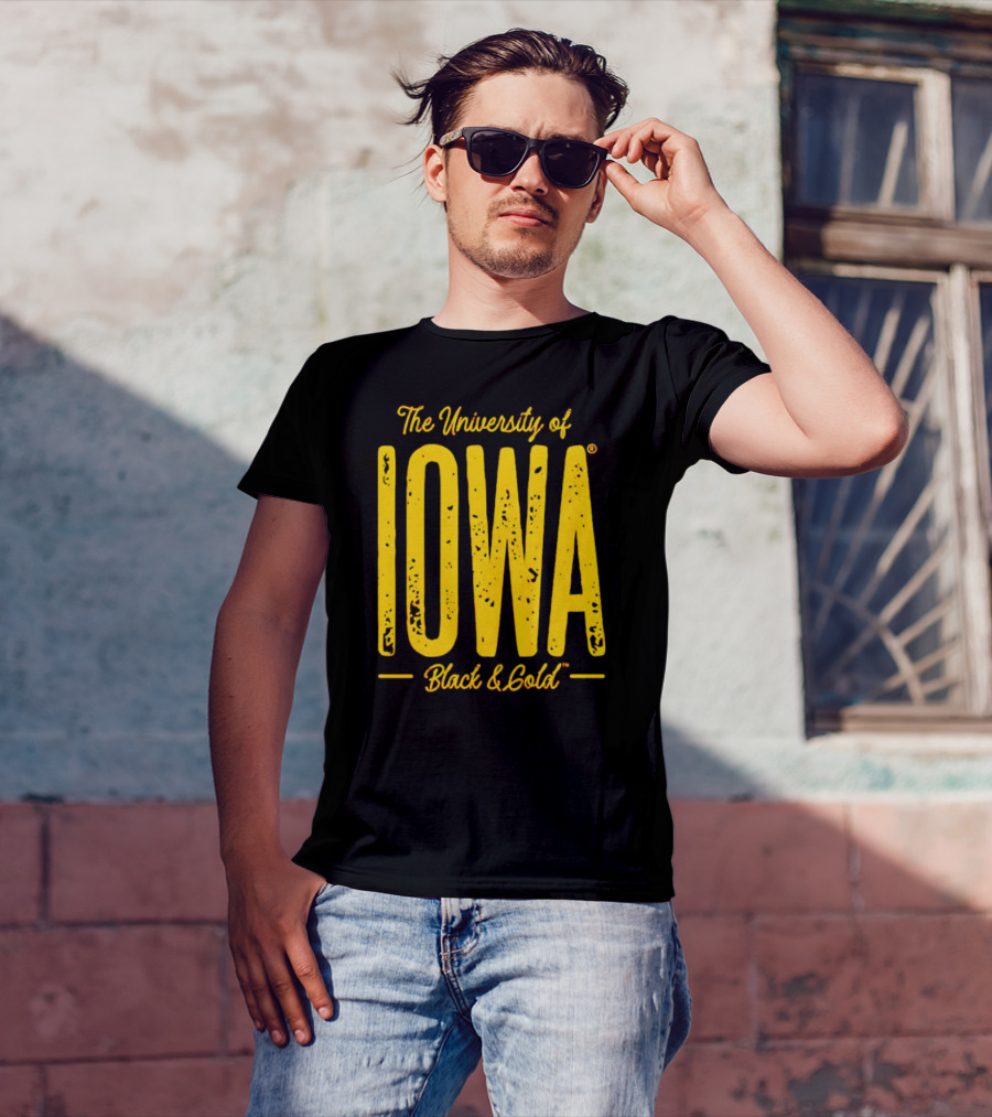University Of Iowa Black And Gold IOWA T-Shirt