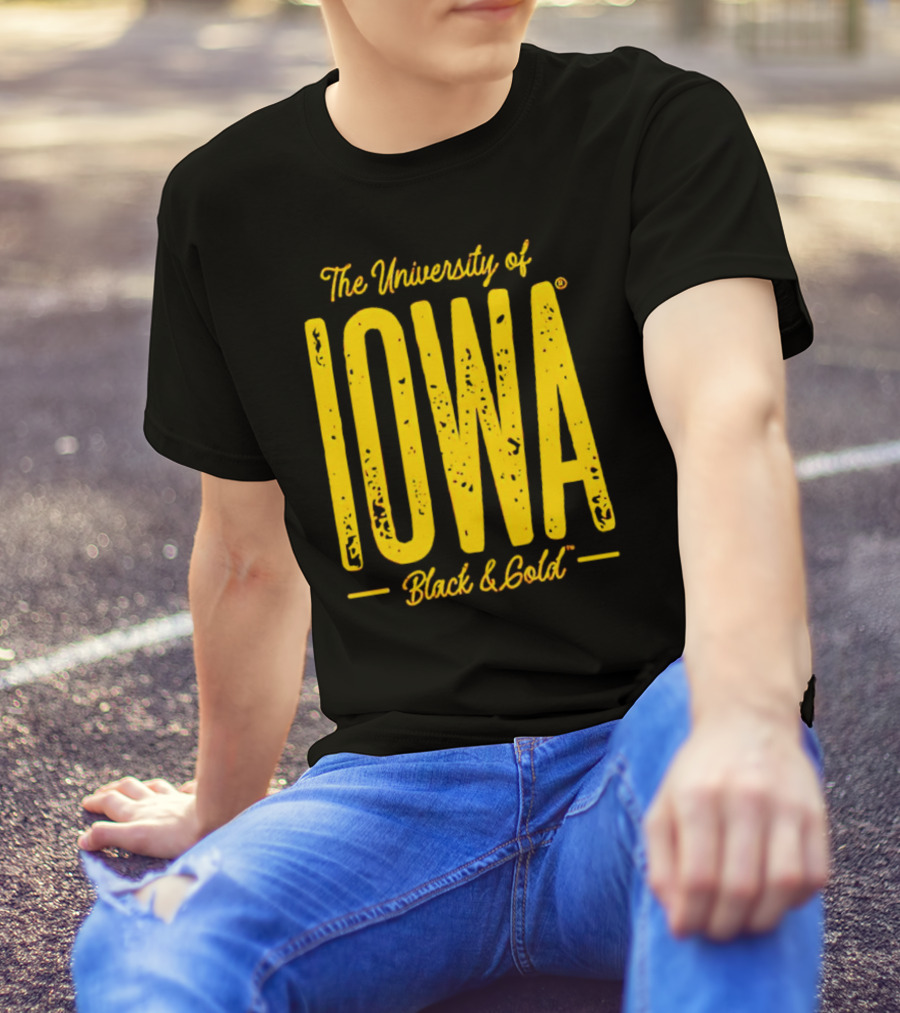 University Of Iowa Black And Gold IOWA T-Shirt