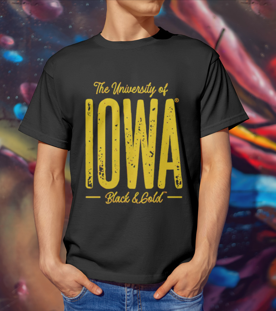 University Of Iowa Black And Gold IOWA T-Shirt