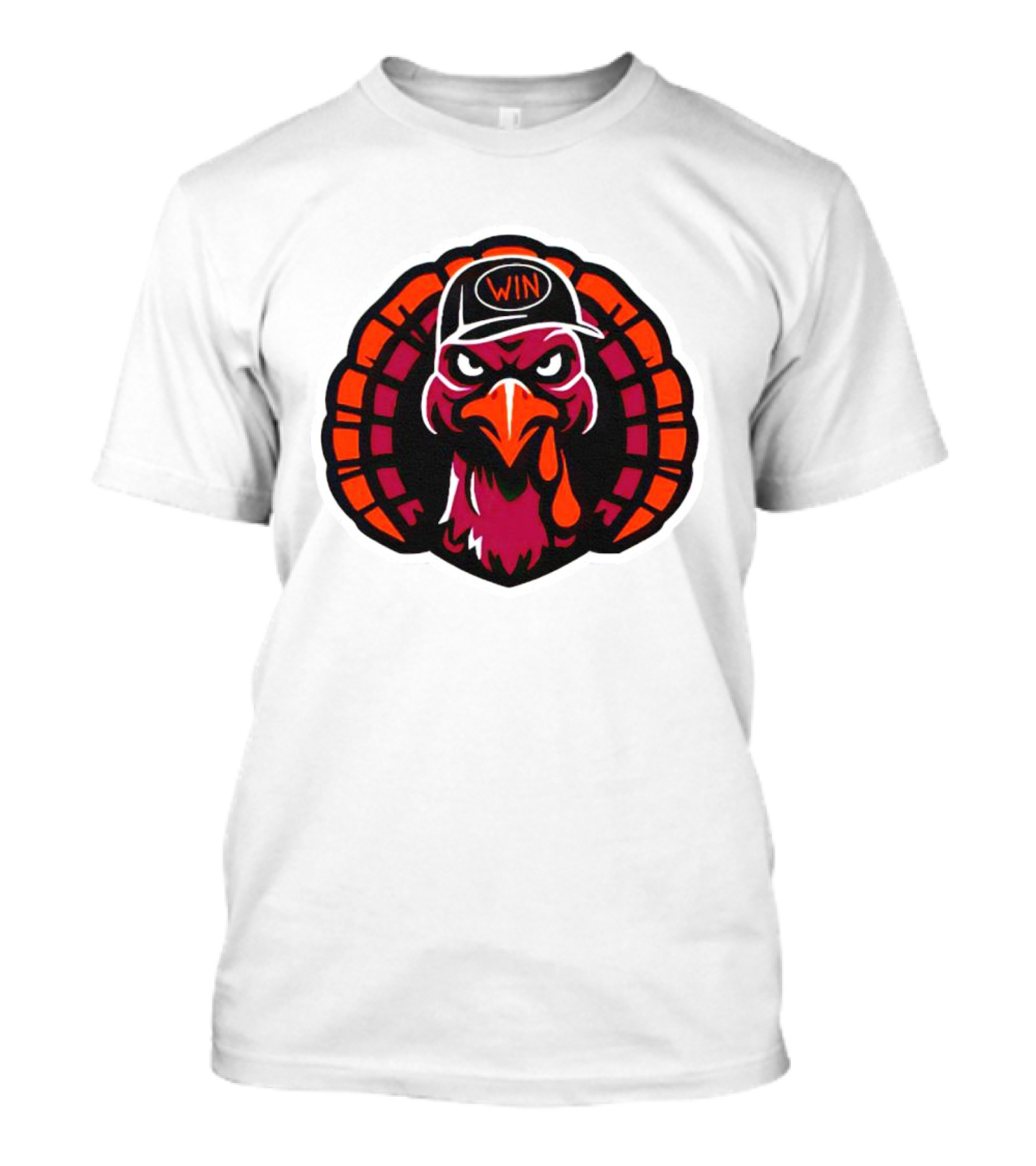 Turkey Wearing A Win Hat With Fierce Expression T-Shirt