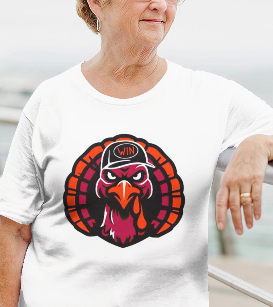 Turkey Wearing A Win Hat With Fierce Expression T-Shirt
