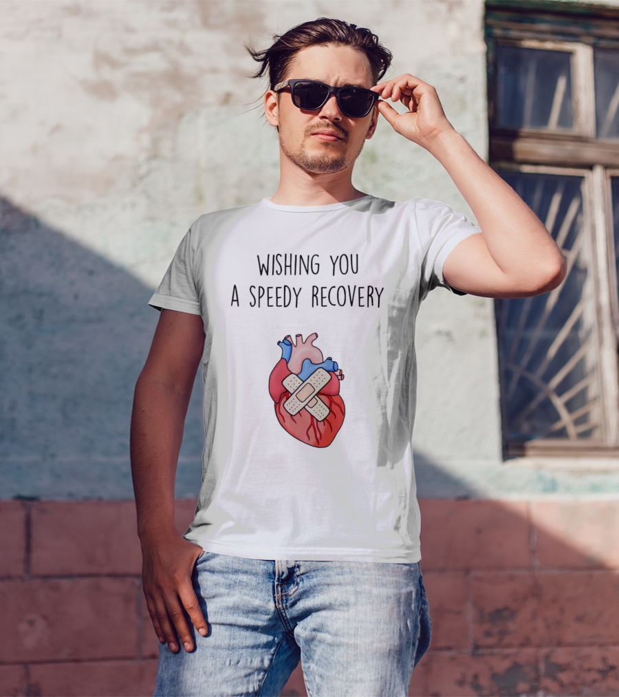 Wishing You A Speedy Recovery Heart Surgery With Bandaged Heart T-Shirt