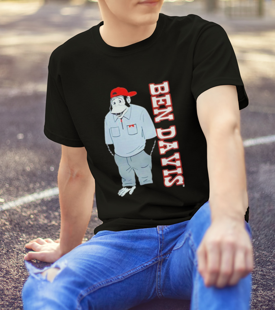 BEN DAVIS Monkey In Red Cap And Workwear T-Shirt