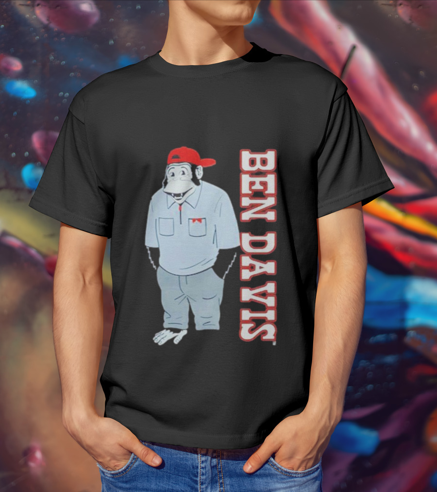 BEN DAVIS Monkey In Red Cap And Workwear T-Shirt
