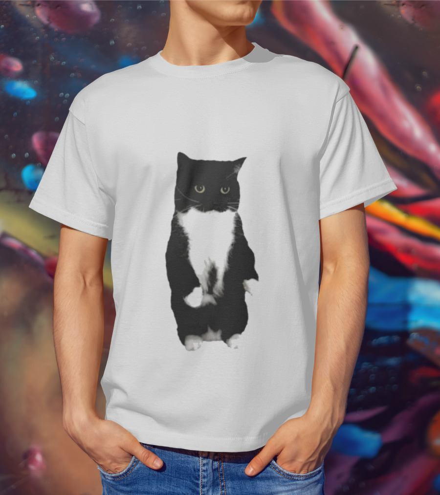 Cat Unico Uniuni Black And White Standing Cat T-Shirt