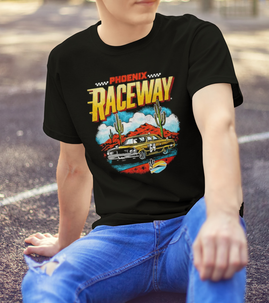 Phoenix Raceway Vintage Car Desert Scene Number 64 T-Shirt