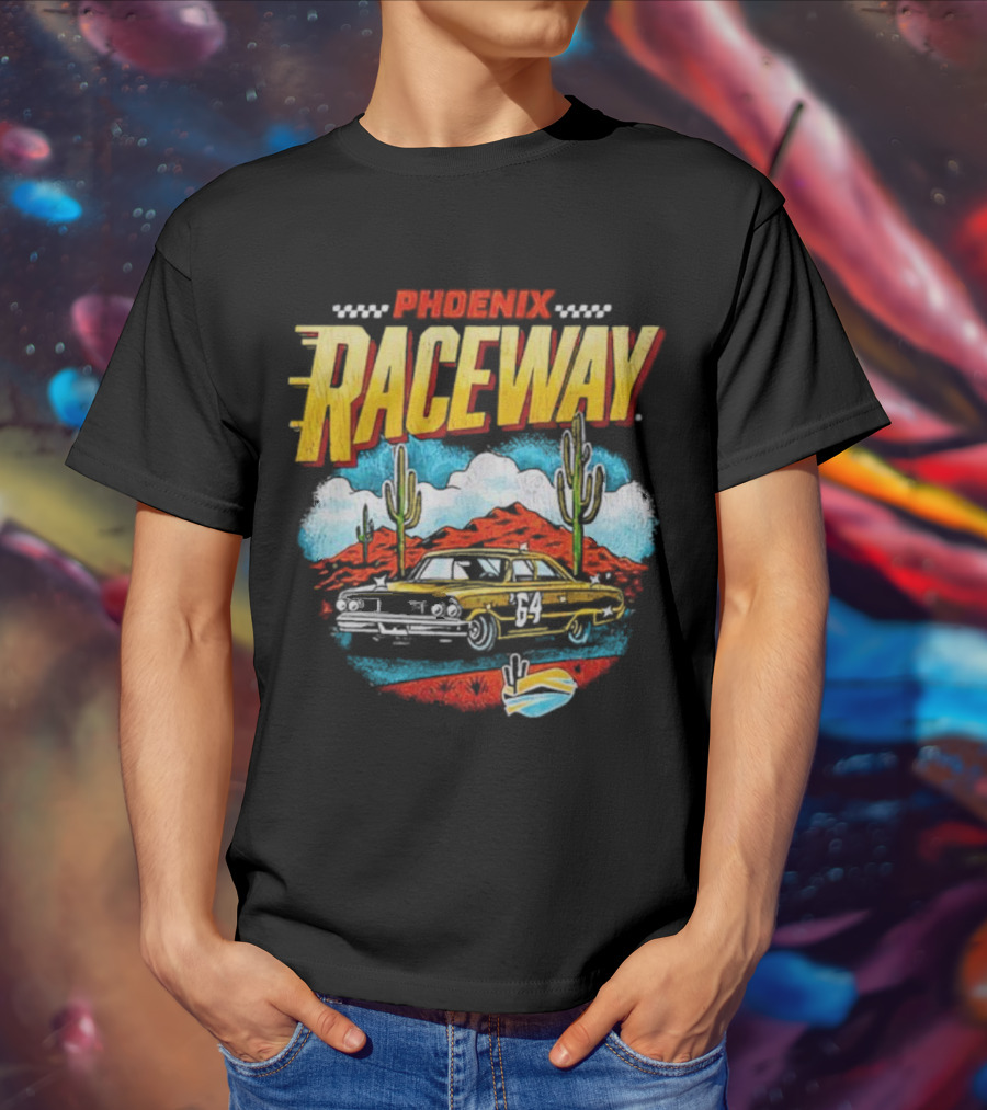 Phoenix Raceway Vintage Car Desert Scene Number 64 T-Shirt