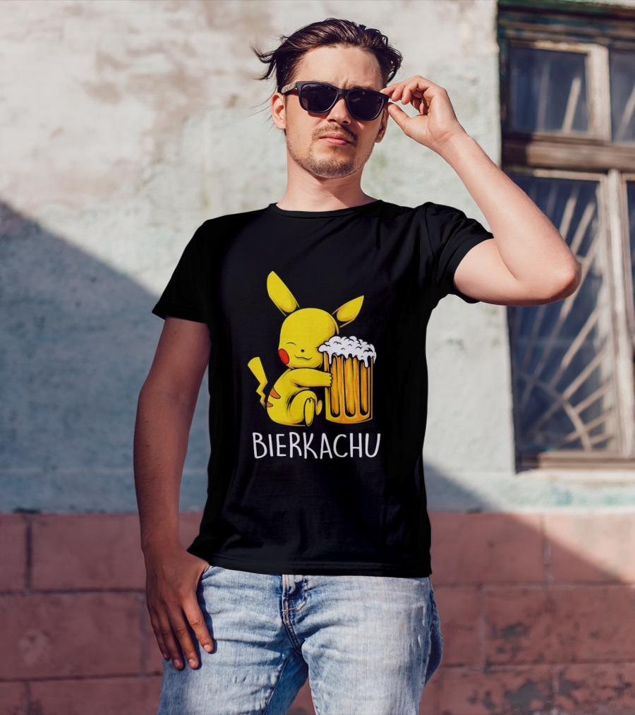 Pokemon Pikachu Bierkachu With Beer Mug T-Shirt