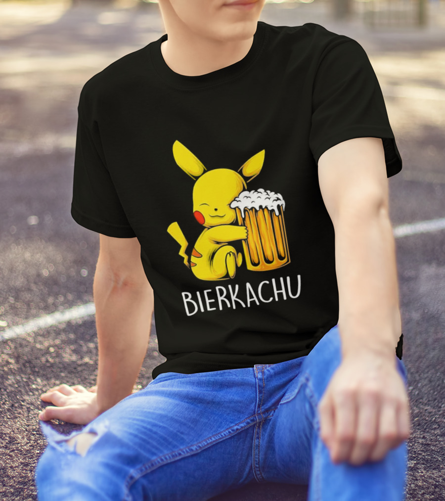 Pokemon Pikachu Bierkachu With Beer Mug T-Shirt