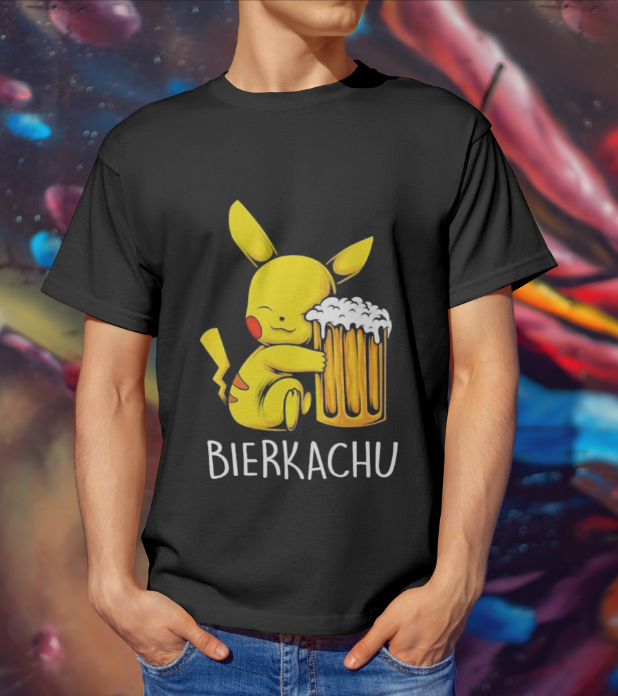 Pokemon Pikachu Bierkachu With Beer Mug T-Shirt
