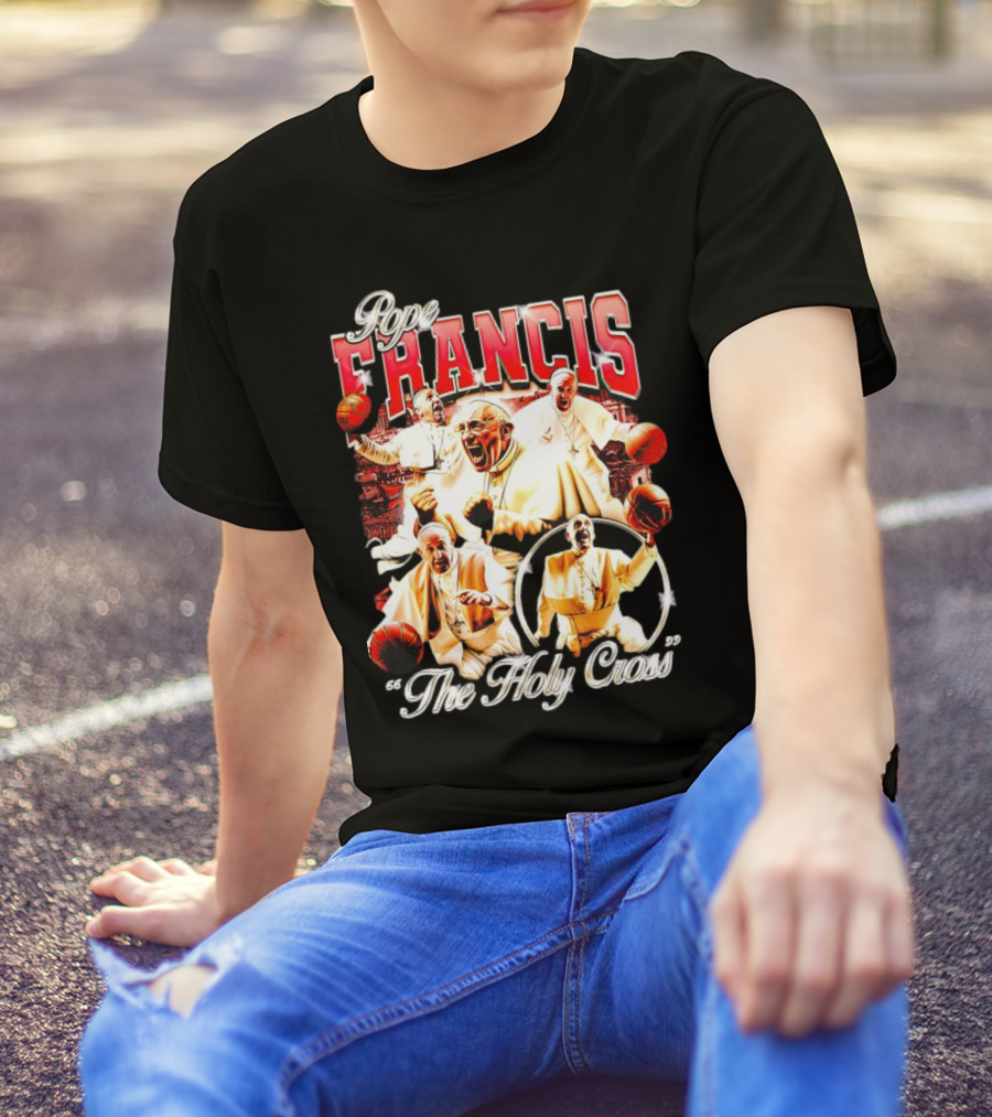 Pope Francis Basketball Collage The Holy Cross T-Shirt