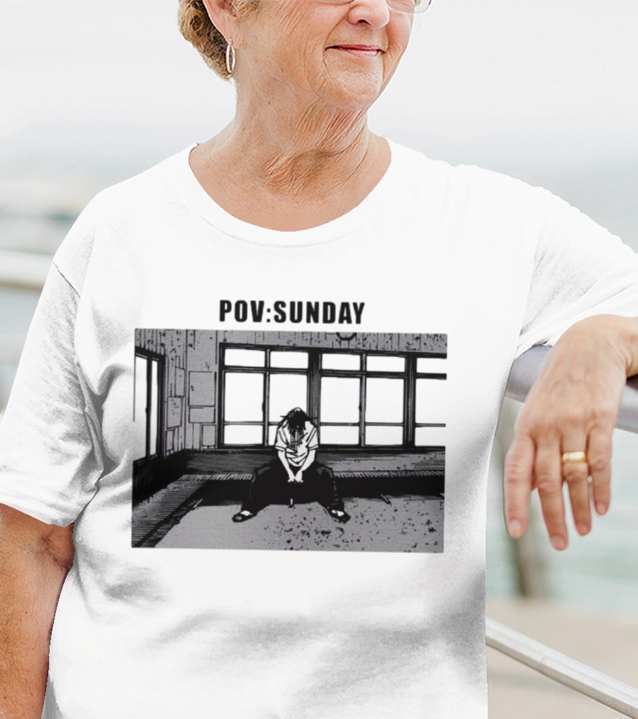 POV Sunday Manga Style Sit Alone Scene T-Shirt