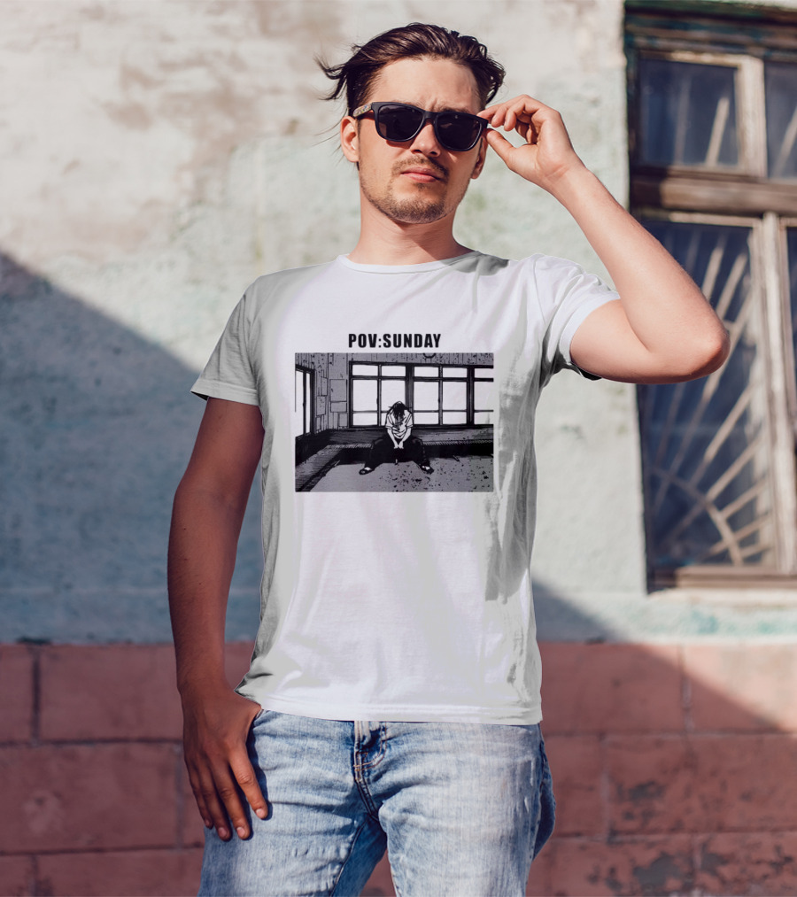 POV Sunday Manga Style Sit Alone Scene T-Shirt