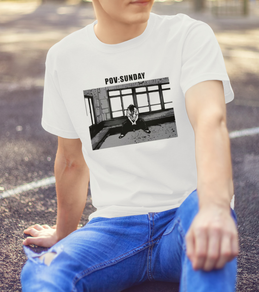POV Sunday Manga Style Sit Alone Scene T-Shirt