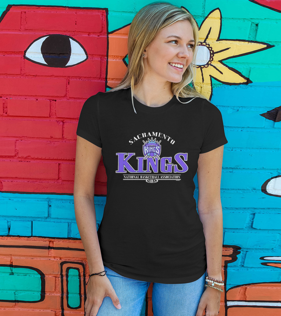 Sacramento Kings National Basketball Association NBA Logo Purple And Black T-Shirt