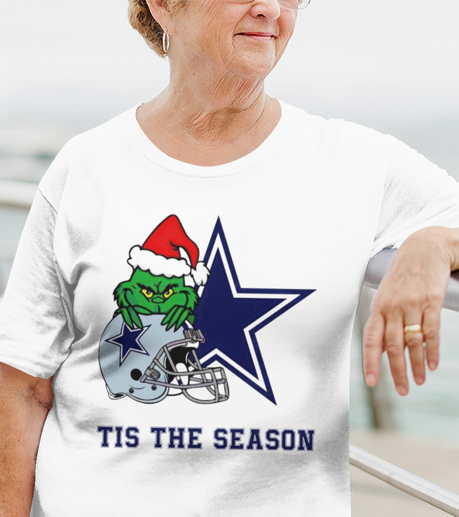 Santa Grinch Dallas Cowboys Tis The Season Christmas T-Shirt