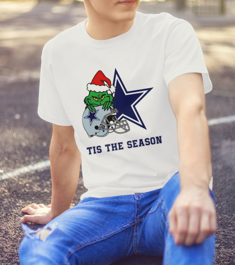Santa Grinch Dallas Cowboys Tis The Season Christmas T-Shirt