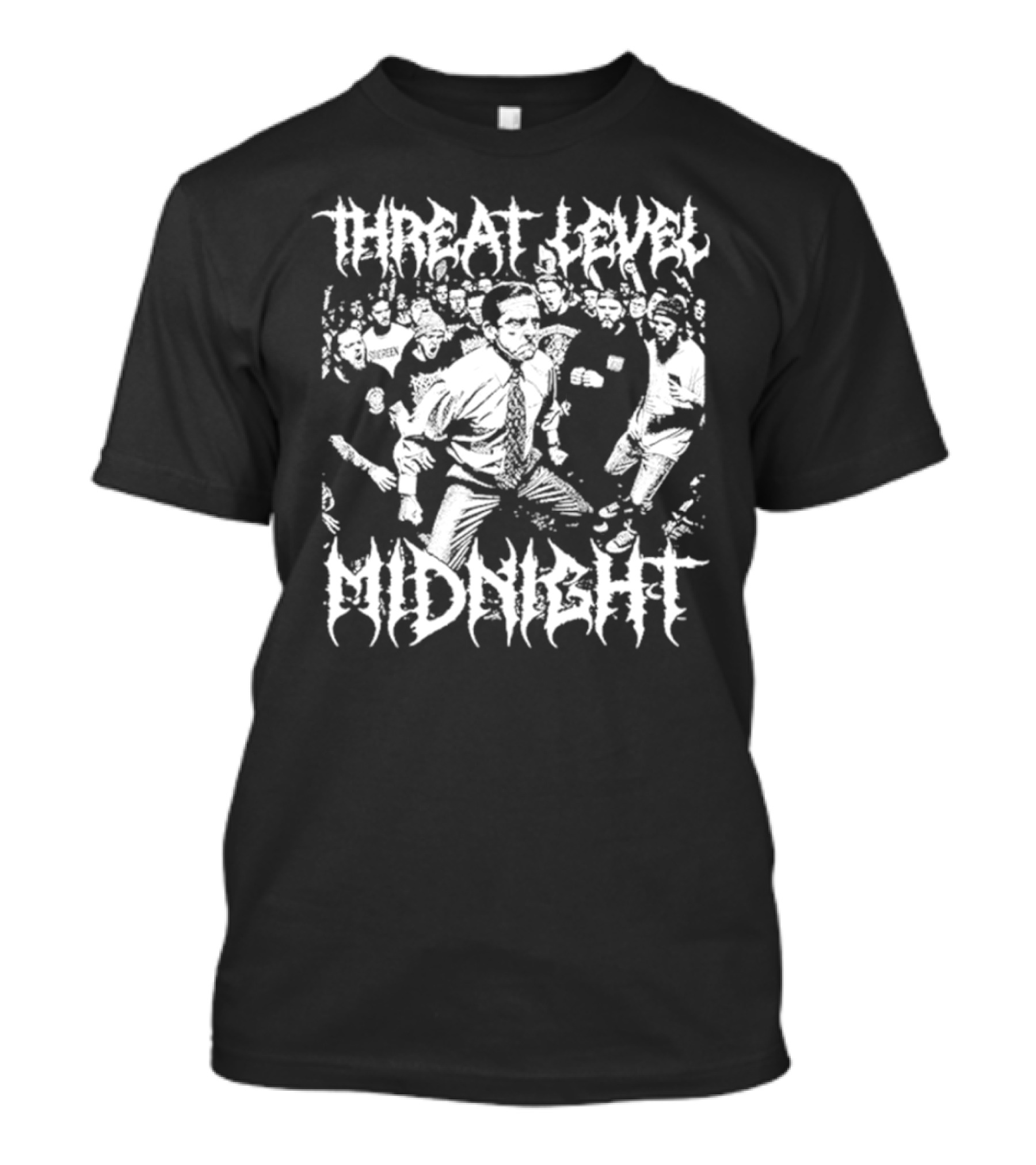Threat Level Midnight Fight Scene Crowd Action T-Shirt
