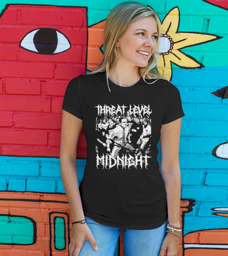 Threat Level Midnight Fight Scene Crowd Action T-Shirt