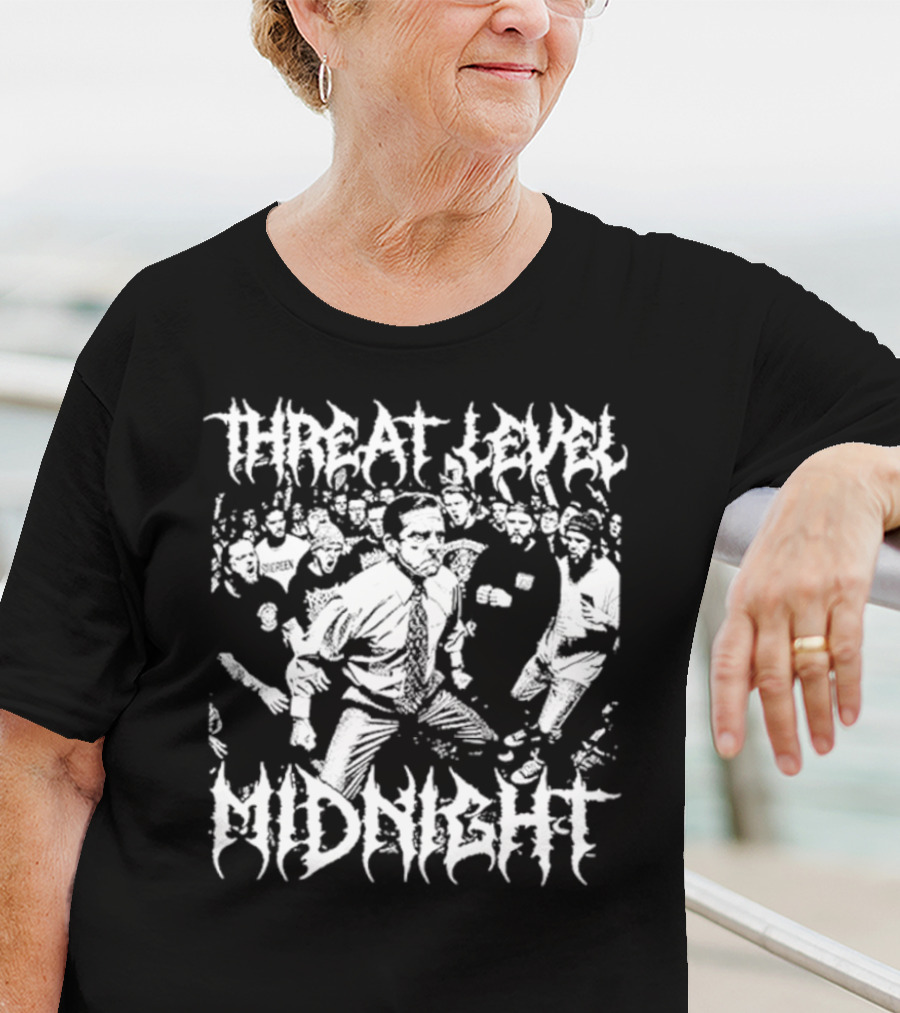 Threat Level Midnight Fight Scene Crowd Action T-Shirt