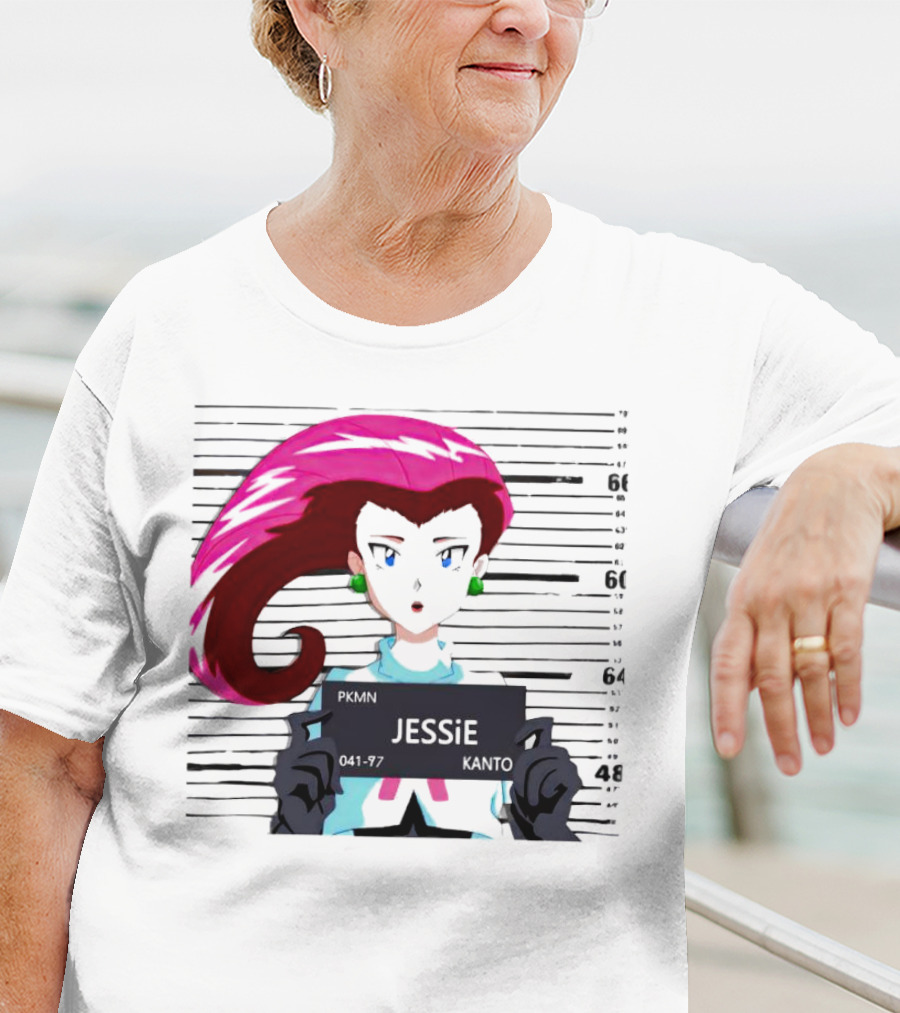 Jessie Mugshot Team Rocket Pokemon Anime T-Shirt