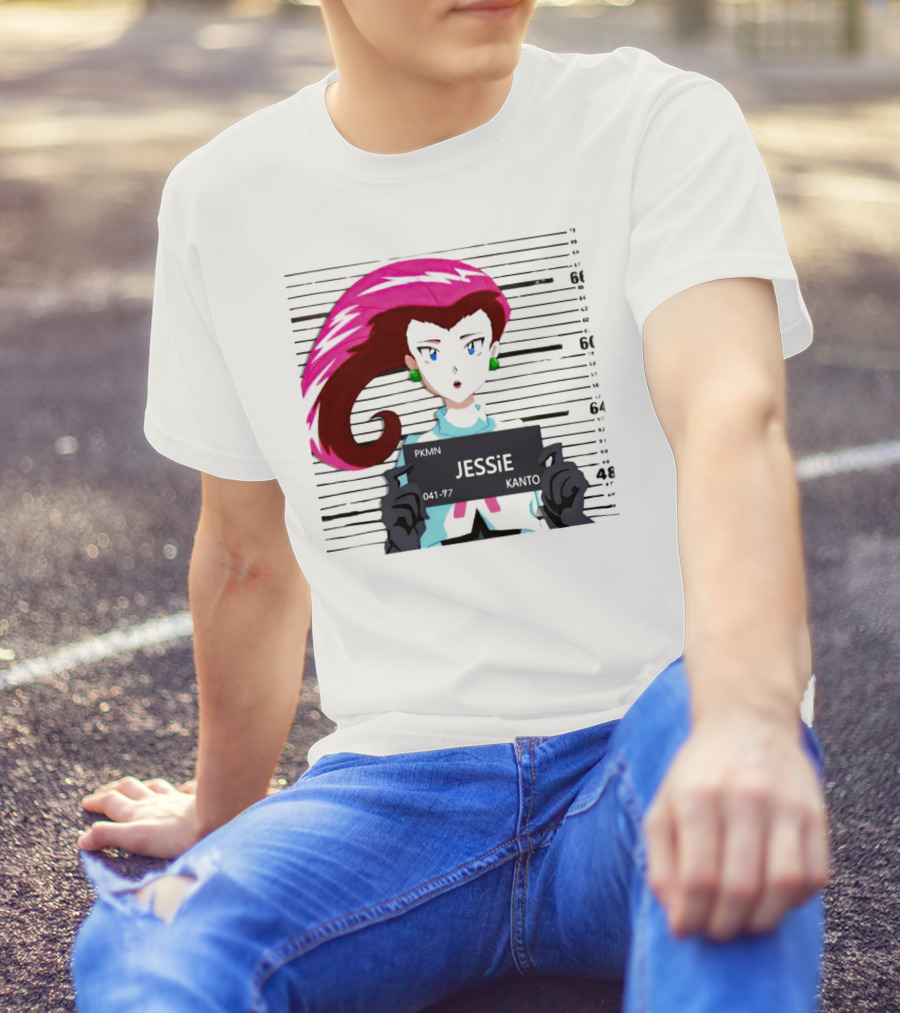 Jessie Mugshot Team Rocket Pokemon Anime T-Shirt