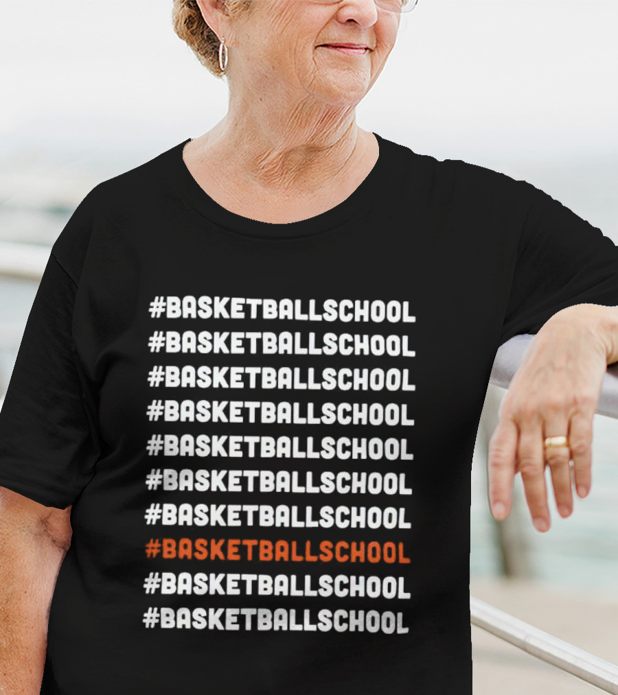 BASKETBALLSCHOOL Repeated Pattern With Emphasis T-Shirt